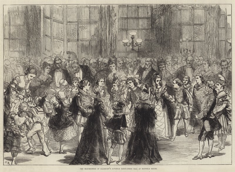 Il ballo in maschera giovanile della Marchesa di Salisbury a Hatfield House da Sir John Charles Robinson