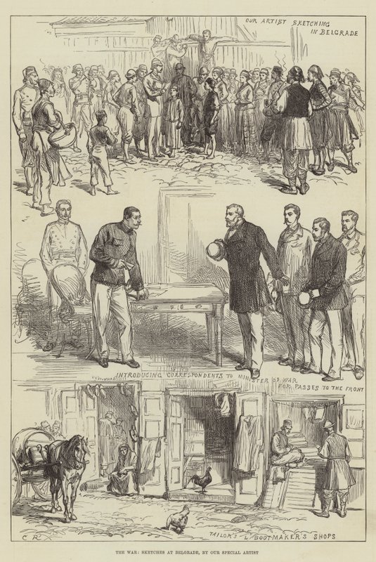 La guerra, schizzi a Belgrado da Sir John Charles Robinson