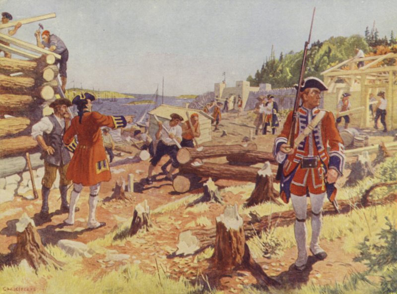 La fondazione di Halifax da Charles William (after) Jefferys
