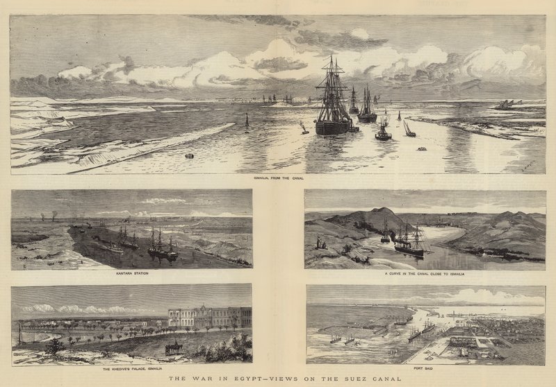 La guerra in Egitto, vedute sul Canale di Suez da Charles William Wyllie