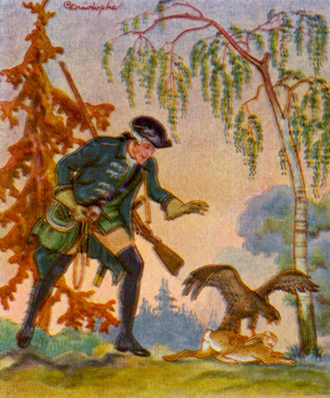 Hasenbeize / Coniglio in salamoia (litografia a colori) da Christophe (1856-1945)