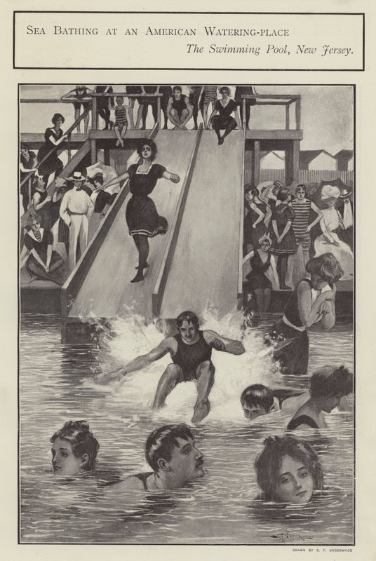 Bagno in mare in una piscina nel New Jersey, Stati Uniti da Clarence F. Underwood