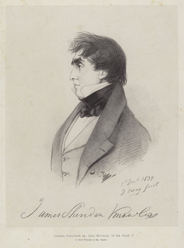 James Sheridan Knowles, drammaturgo e attore irlandese da Count Alfred D
