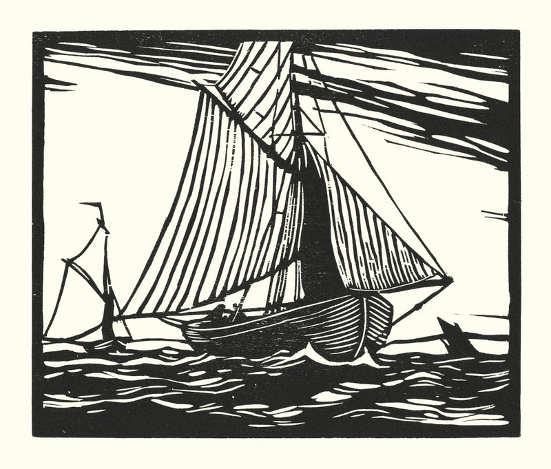 Barche da pesca e chiatte: Fishing Smack, inizio XIX secolo da Cyril A. Wilkinson