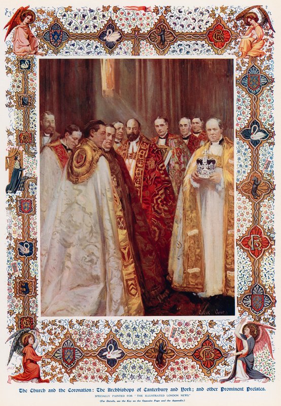 Gli Arcivescovi di Canterbury e York, e altri Prelati Prominenti (litografia a colori) da Cyrus (after) Cuneo