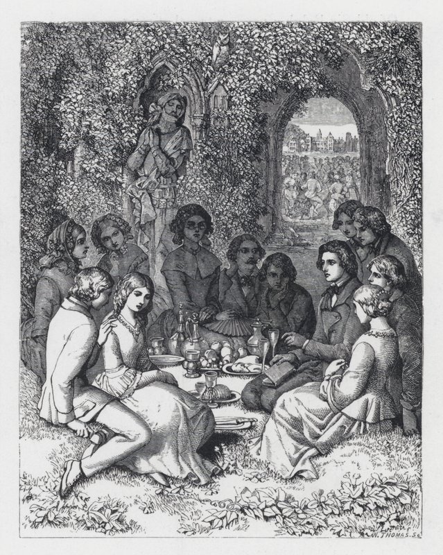 Illustrazione per la poesia di Tennyson, La Principessa da Daniel (after) Maclise