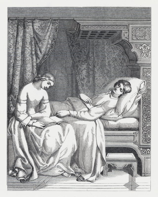 Illustrazione per la poesia di Tennyson, La Principessa da Daniel (after) Maclise