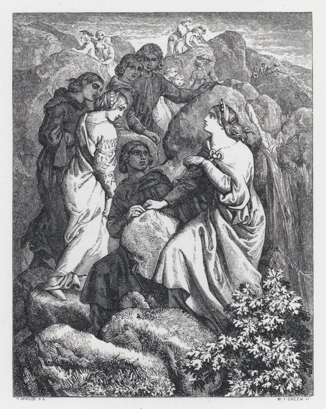 Illustrazione per la poesia di Tennyson, La Principessa da Daniel (after) Maclise