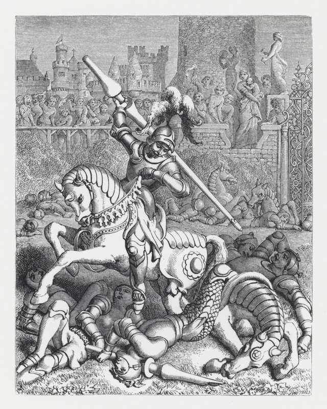Illustrazione per la poesia di Tennyson, La Principessa da Daniel (after) Maclise