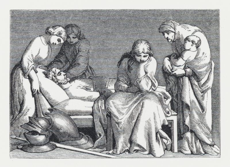 Illustrazione per il poema La Principessa di Tennyson (incisione) da Daniel (after) Maclise