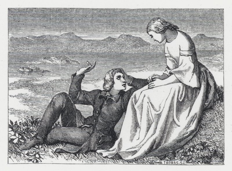 Illustrazione per il poema La Principessa di Tennyson (incisione) da Daniel (after) Maclise