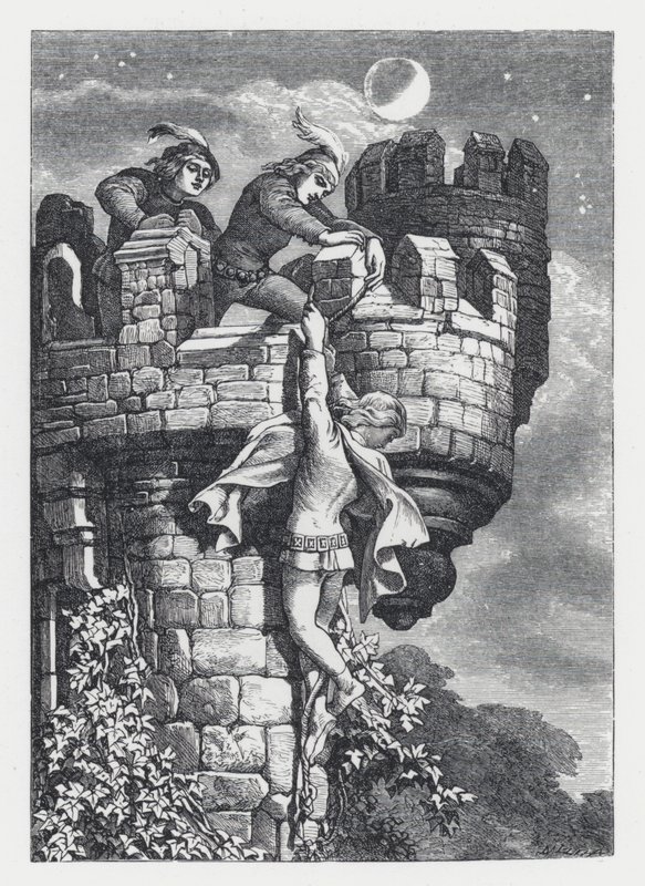 Illustrazione per il poema La Principessa di Tennyson (incisione) da Daniel (after) Maclise