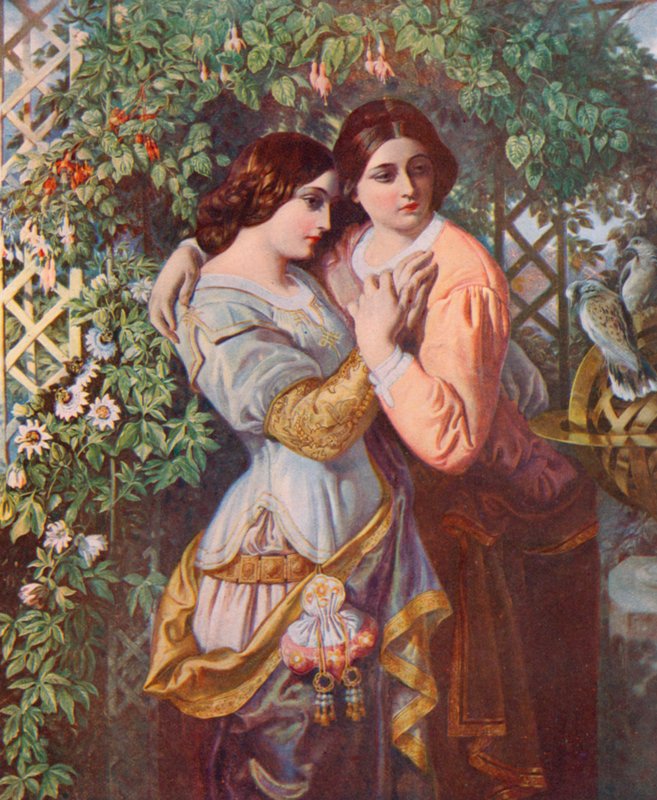 Shakespeare: Celia e Rosalind, Come vi piace, Atto I, Scena 3 da Daniel (after) Maclise