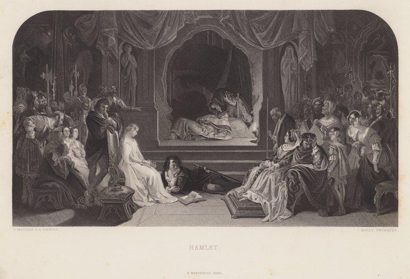 La Scena del Teatro in Amleto da Daniel (after) Maclise