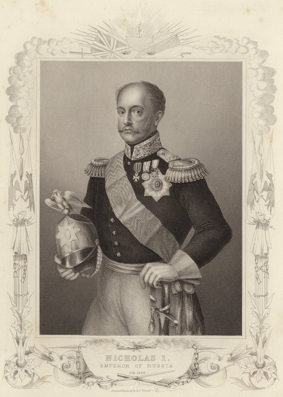 Lo zar Nicola I, imperatore di Russia (incisione) da Daniel John. Pound