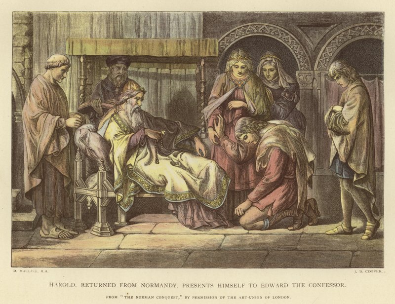 Harold, tornato dalla Normandia, si presenta a Edoardo il Confessore da Daniel Maclise