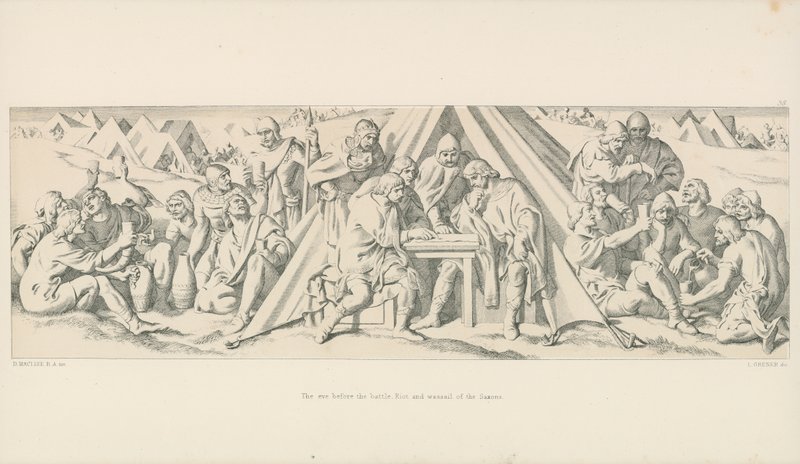 La vigilia della battaglia. Rivolta e baldoria dei Sassoni da Daniel Maclise