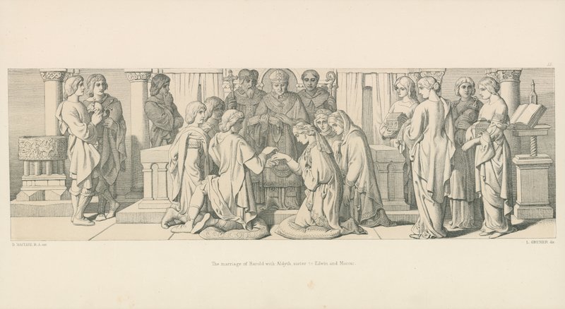 Il Matrimonio di Harold con Aldyth, Sorella di Edwin e Morcar da Daniel Maclise