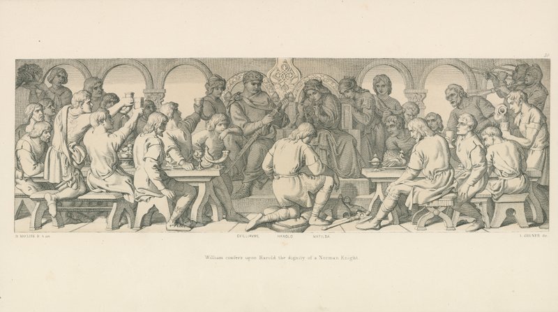 Guglielmo conferisce ad Harold la dignità di cavaliere normanno da Daniel Maclise