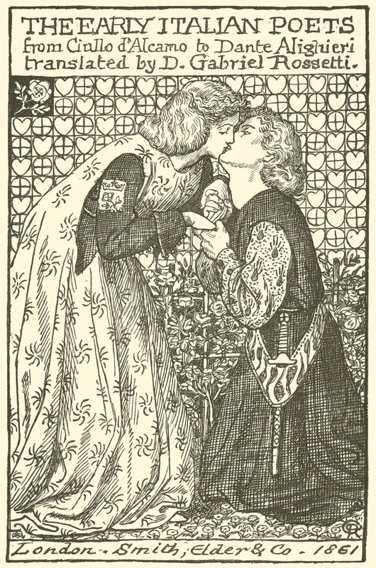 I Primi Poeti Italiani, disegno per una pagina del titolo da Dante Gabriel Charles Rossetti
