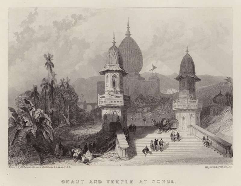 Ghat e Tempio a Gokul da David (after) Roberts