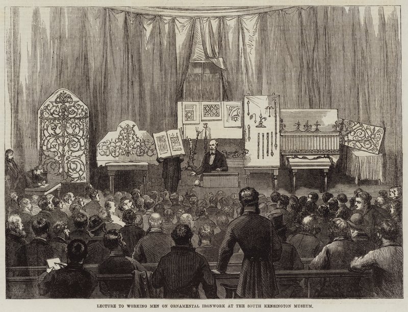 Lezione agli operai sulla lavorazione del ferro ornamentale al South Kensington Museum da David Henry Friston