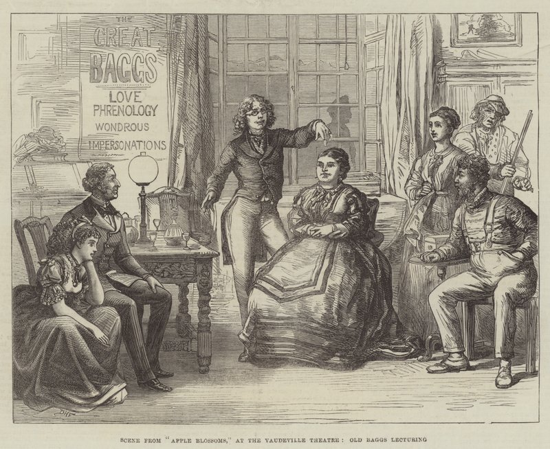 Scena da Apple Blossoms, al Vaudeville Theatre, Old Baggs che tiene una lezione da David Henry Friston