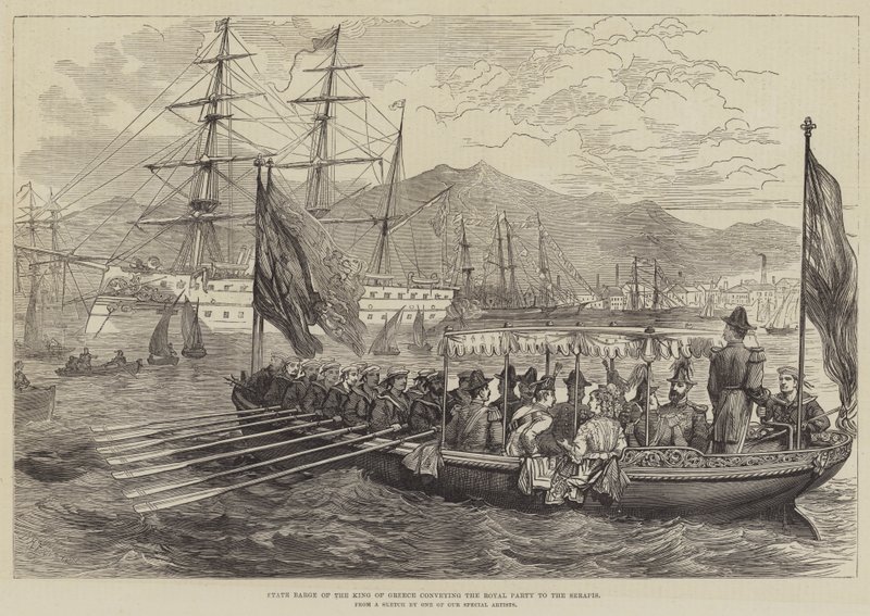 Barca di stato del Re di Grecia che trasporta il gruppo reale al Serapis da David Henry Friston