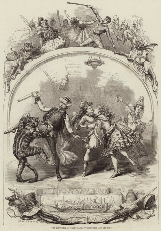 La pantomima al Drury Lane, Whittington e il suo gatto da David Henry Friston