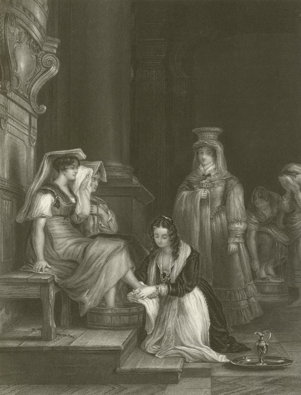 La principessa Doria lava i piedi ai pellegrini da David Wilkie