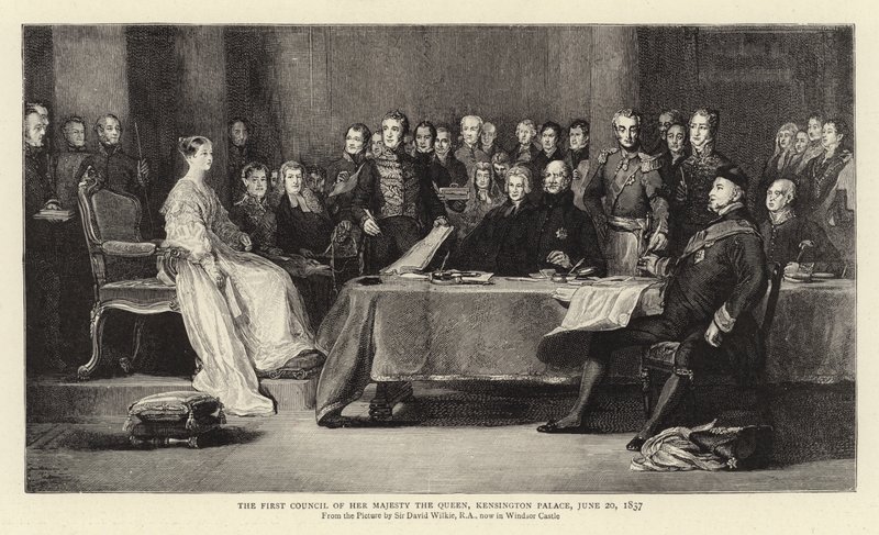 Il primo consiglio di Sua Maestà la Regina, Kensington Palace, 20 giugno 1837 da David Wilkie