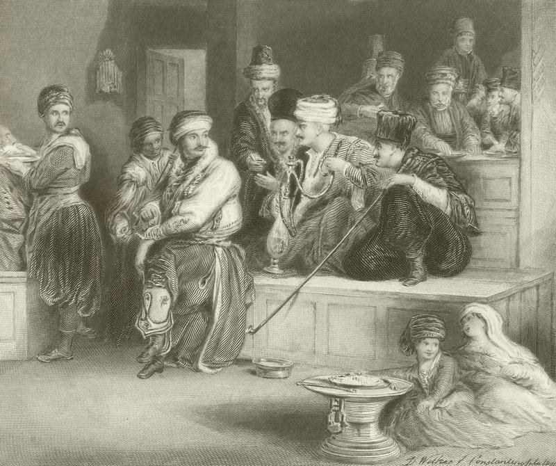 Corriere turco che racconta la notizia della cattura di Acri da David Wilkie
