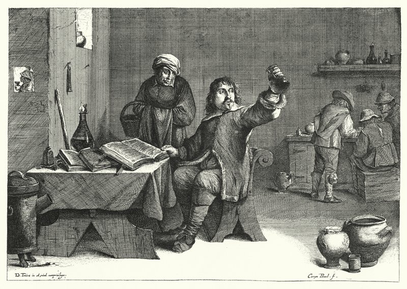 Il dottore delle urine da David the Younger (after) Teniers
