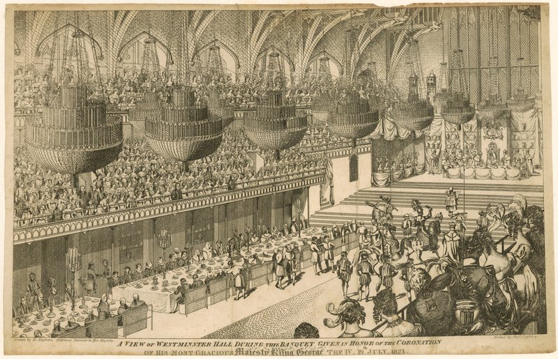 Veduta della Westminster Hall durante il banchetto in onore dell