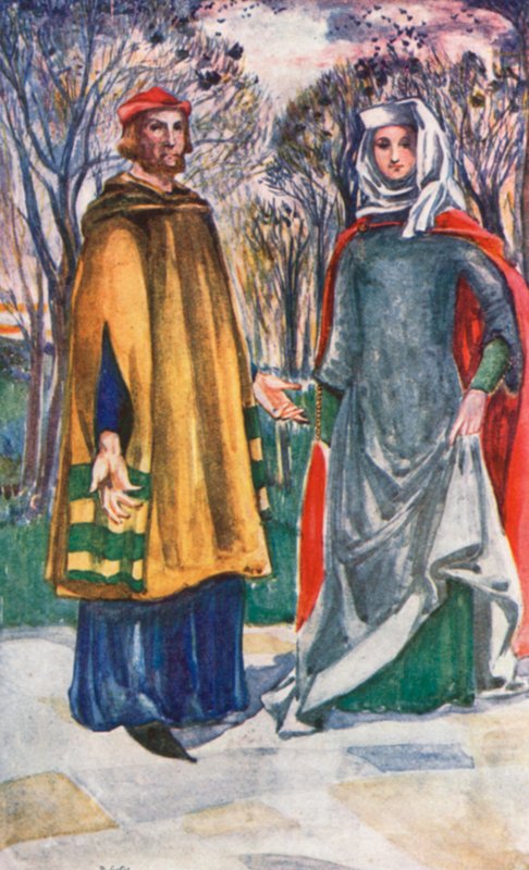 Un uomo e una donna del tempo di Edoardo I 1272-1307 da Dion Clayton Calthrop