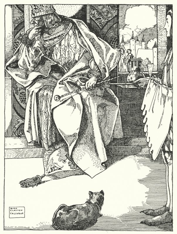 "Il re rifiutò ogni ristoro" (incisione) da Dion Clayton Calthrop