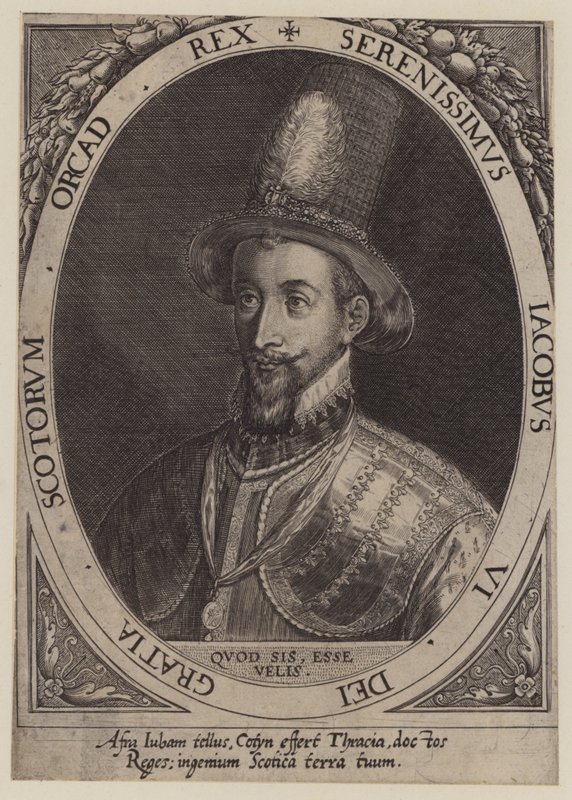 Re Giacomo VI di Scozia (incisione) da Dominicus or Custodis Custos