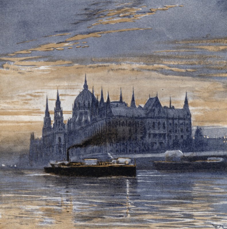 Buda-pest e la sua Casa del Parlamento da Donald (after) Maxwell