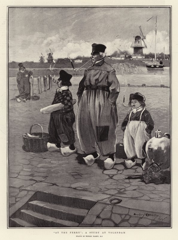 Al traghetto, uno studio a Volendam da Dudley Hardy