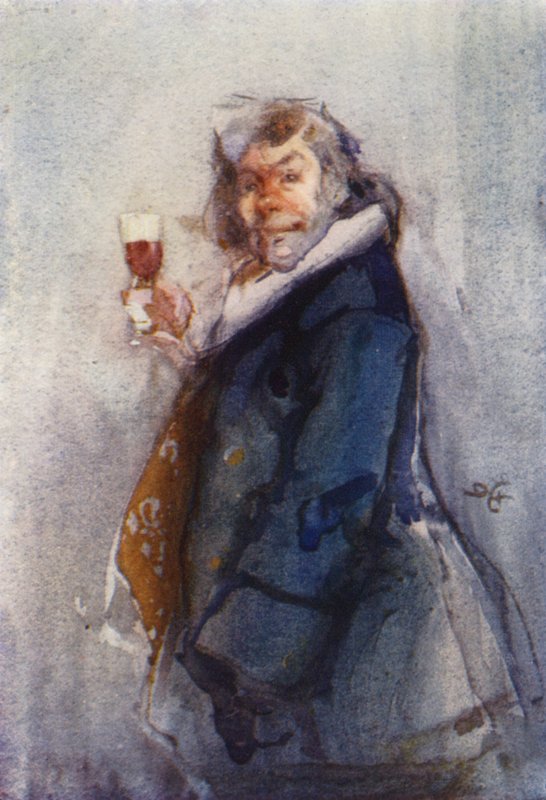 Il bevitore, schizzo temporale, London Sketch Club da Dudley Hardy