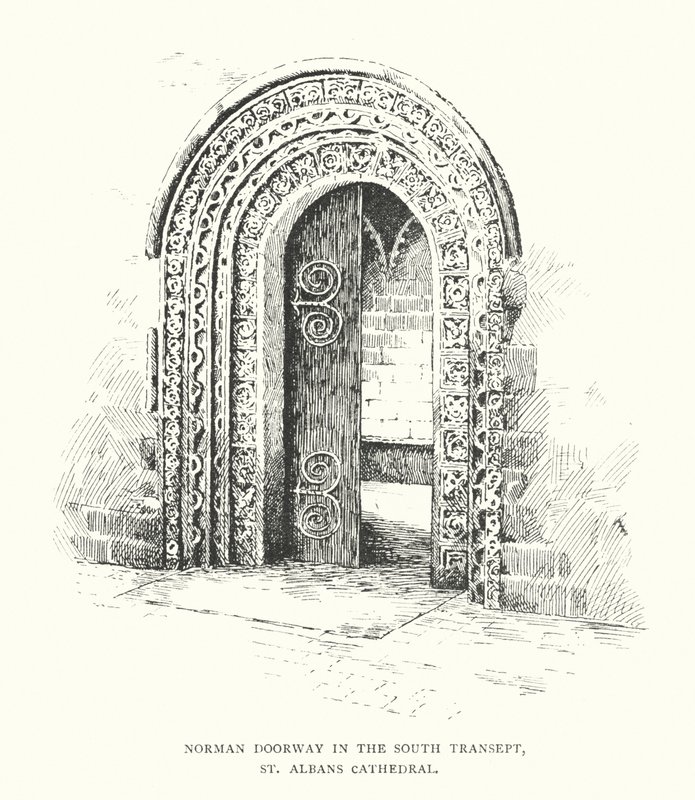 Portale normanno nel transetto sud, Cattedrale di St Albans da Duncan Moul