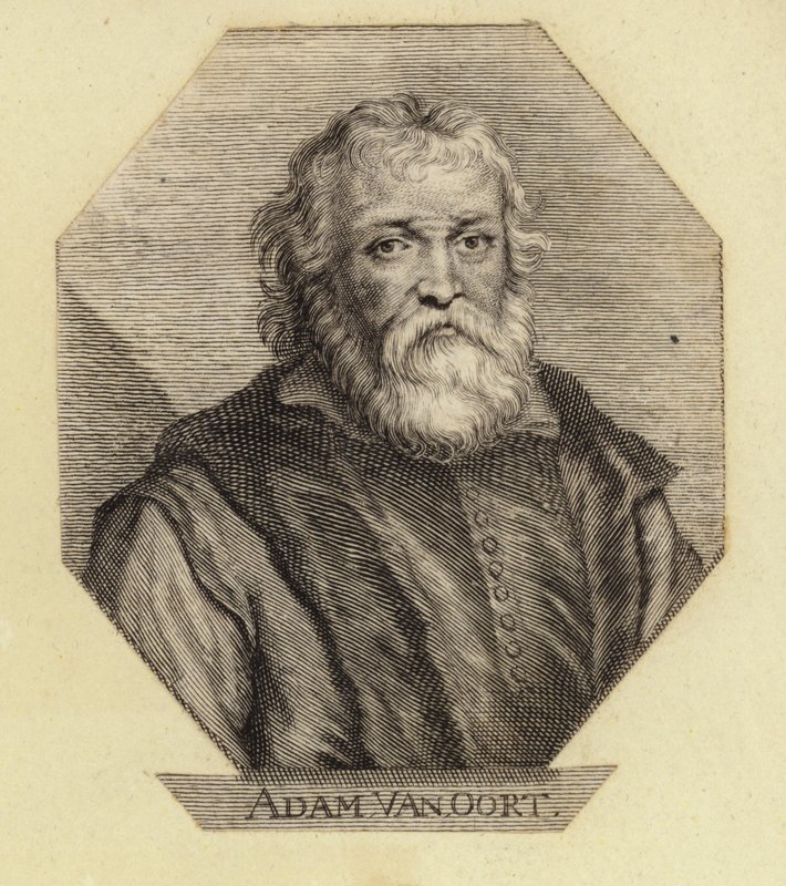 Adam Van Oort, nato come Adam van Noort, un artista belga. Inciso da Johann Georg Waldreich da Dutch School