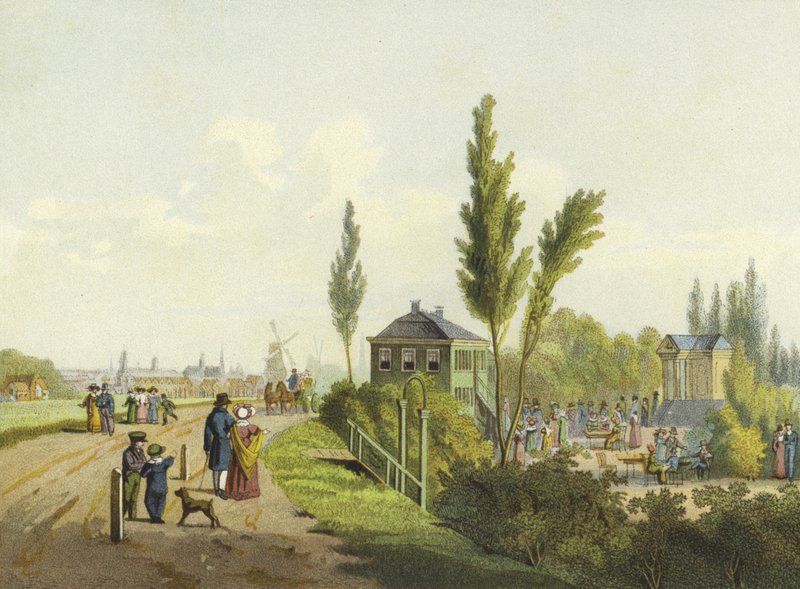 Land en Yzigt, giardino fuori dalla Haarlemmer Poort, Amsterdam, XIX secolo da Dutch School
