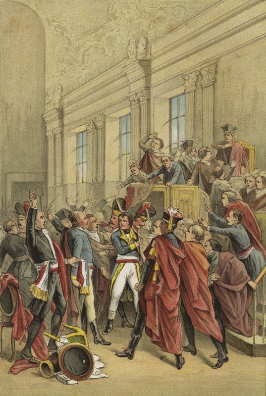 Napoleone che espelle il Consiglio dei Cinquecento dalle sue camere, Colpo di Stato del 18 Brumaio, 1799 da Dutch School