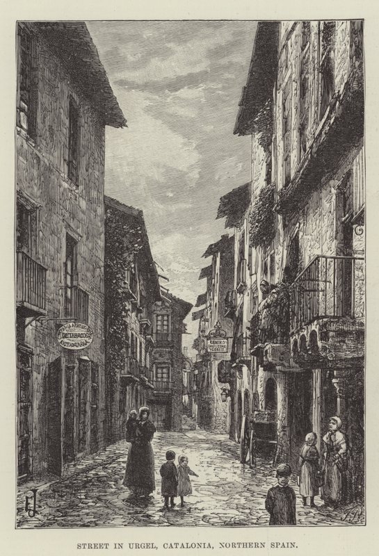 Strada a Urgel, Catalogna, Spagna settentrionale da E. Jennings