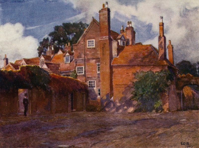 Eton: Un angolo del cortile di Weston da E. D. Brinton