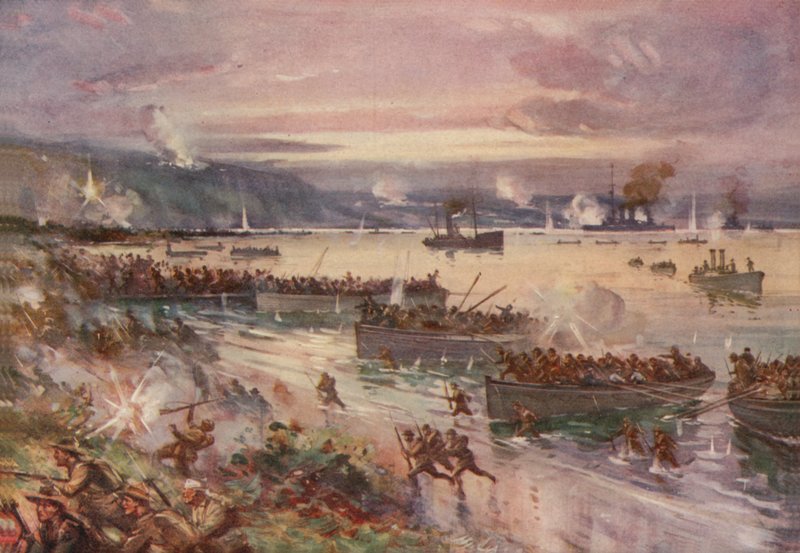 Le operazioni dei Dardanelli: lo sbarco degli australiani a Gallipoli, aprile 1915 da E. S. Hodgson