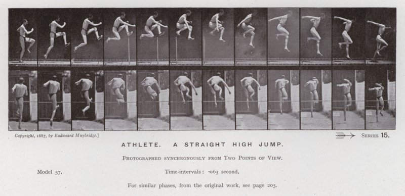 Figura umana in movimento: Atleta, salto in alto da Eadweard Muybridge
