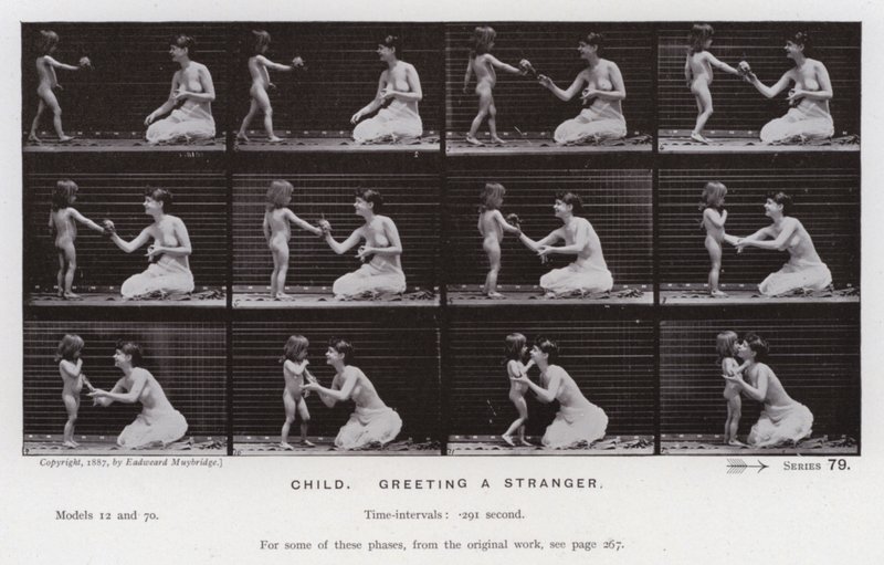 La figura umana in movimento: Bambino, salutando uno sconosciuto da Eadweard Muybridge