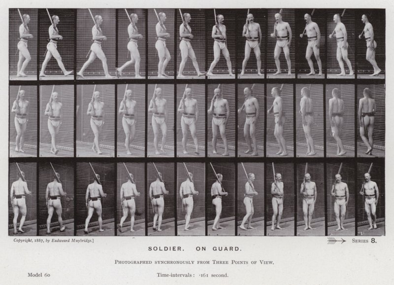 Figura umana in movimento: Soldato di guardia da Eadweard Muybridge